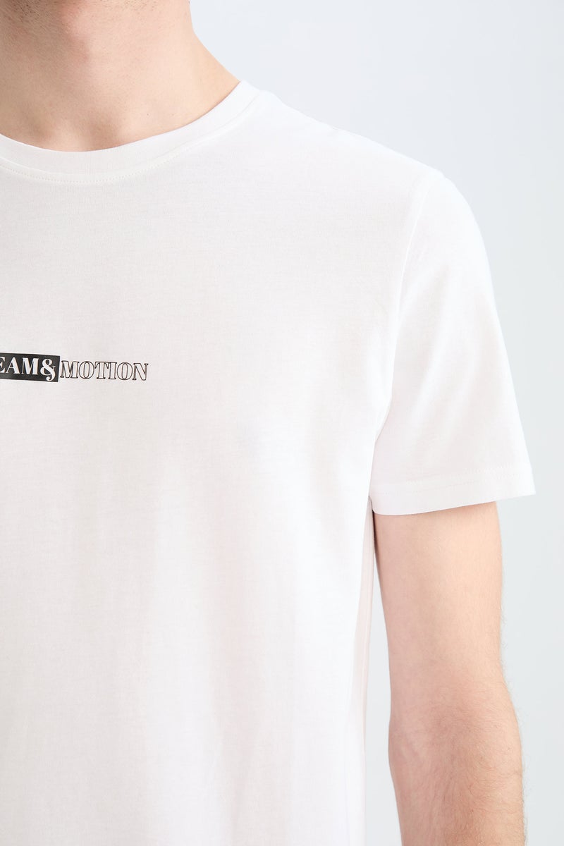 ديفاكتو تيشيرت قطن سليم فيت مطبوع برقبة مستديرة - Image 5